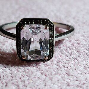 Kunzite Champagne Diamond Accent Silver Ring JTV